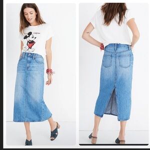 NWT Madewell midi Jean skirt